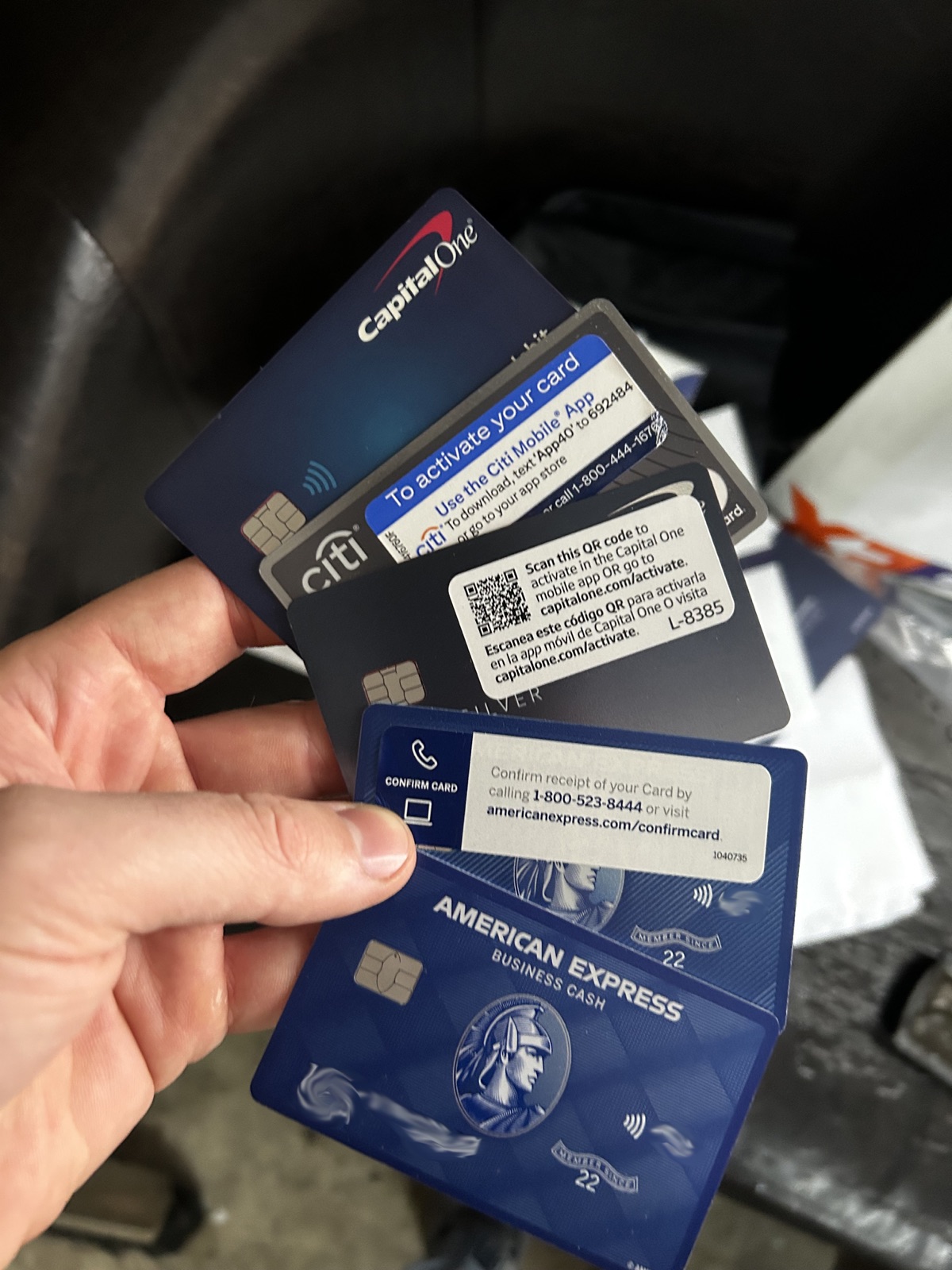 Brand-new cards - activation stickers still on